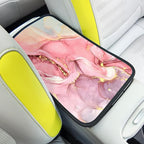 Car Armrest Box Pad,Pink Marble Car Armrest Pad Car Armrest Cover Protector for Most Vehicle, SUV, Truck, Car