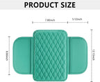 Upgraded Car Center Console Cover,Microfiber Leather Car Armrest Cover Cushion with 2 Storage Bags,Universal Car Armrest Storage Box Car Interior Accessories for Most Vehicles (Turquoise)