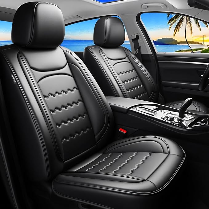 CX-50 Car Seat Covers Custom Fit for Mazda CX-50 2023-2026, Full Coverage Premium Leather Waterproof Breathable Seat Covers, Automotive Seat Protectors, Airbag Compatible(Full Set Seats, Black)