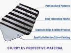 American Flag Car Windshield Sun Shade Foldable Sunshade Front Window Cover Sun Visor Protector Accessories (59x27.5 inches)