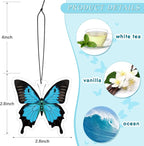 12 Pack Car Air Fresheners Butterfly Summer Flower Hanging for Women Girls Cute Air Freshener for Cars Mirror (Butterfly)