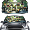 GENANY Frog Family Windshield Sun Shade for Car SUV Truck (55x30 Inches), Front Window Visor for Windows, Protector Blocks UV