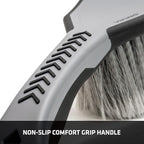 VIKING Car Wash Brush, Wheel and Fender Brush, Short Handle Tire Cleaner for Car Detailing, 10.3 Inch, Grey/Black