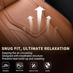 FLORICH Car Seat Covers, Brown Leather Seat Covers for Cars, Faux Nappa Leather Automotive Seat Protectors, Car Seat Cushions Universal Fit for Most Sedans SUVs Trucks - Brown