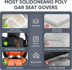 Auto Car Seat Covers Accessories Full Set Leather Cushion Protector Breathable Waterproof Seat Cover for Cars Universal Fit (Black&Orange, FullSet Without Headrest)