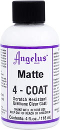 Angelus Matte 4-Coat Scratch-Resistant Leather Sealer – Durable, Flexible, Clear Coat Protection for Leather Shoes, Bags, Jackets & More - Matte Finish - 4 Fl Oz