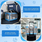 Cat Carrier for Large Cats up to 20 Lbs,Soft-Sided Pet Carrier for Large and Medium Cats, Small Dogs,Puppies,Collapsible Dog Carrier Travel Bag with 2 Storage Bags,4 Mesh Windows (Blue, Medium)