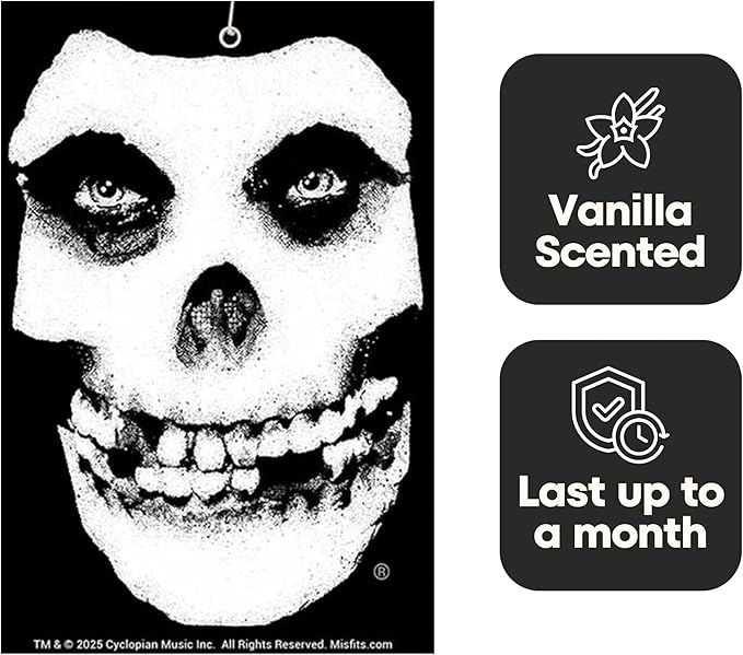 Rocksax Misfits Fiend Hanging Air Freshener – Long-Lasting Vanilla Car Air Freshener for Home & Office – Double-Sided Print Rock Band Memorabilia Car Fresheners