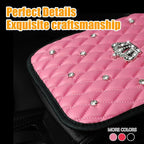 Mandark Bling Car Center Console Cover, Rhinestones Crown Vehicle Armrest Seat Box Mat Pad, Diamond Automotive Interior Arm Rest Cushion Protector Decor Accessories, Universal Fit(Pink)