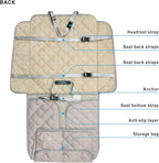 Deluxe Dog Seat Cover for Front Seat-More Durable Waterproof Front Seat Protector, High Heat Resistant and Nonslip Front Seat Cover for Dogs Kids, Universal Size (Beige)