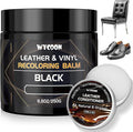 Leather Recoloring Balm with 100ml Mink Oil Conditioner | Black Repair Kit, Dye & Color Restorer for Furniture, Sofa, Car Seats, Bags | Restore Faded & Scratched Surfaces