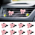 8 PCS Coquette Pink Bow Car Air Freshener Vent Clip, Cute Aesthetic Cars Scent Air Fresheners Vent Clips Decorations, Automotive Interior Accessories for Women Girl