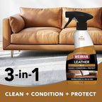 Weiman Leather Cleaner & Conditioner Care Kit | Restores Leather Surfaces | Ultra Violet Protectants Help Prevent Cracking or Fading of Leather Furniture, Car Seats, Shoes