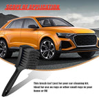 8.3×2.5 Inch Car Wash Brush, Soft Bristle Short Handle Carpet Cleaning Brush, Scrub Brush for Floor Mats, Tires, Automotive Wheel Bushes for Vehicle Interior & Home (Black)