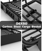 DEXSO 51" x 36" Universal Roof Rack Carrier Basket, 200 Lbs Capacity Roof Cargo Basket with Extension Luggage Holder Basket Heavy Duty for SUVs, Trucks, Vehicles