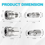 4 PCS Pressure Washer Coupler Quick Connect Fittings，3/8 in NPT Female and Male Thread (Premium Pressure Washer Hose Adapter Set), Stainless Steel Hose Connector, 2 Set