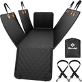 K KNODEL Dog Seat Cover, 100% Waterproof Car Seat Cover for Pets, Pet Seat Cover Dog Hammock, Heavy Duty Scratch Proof Pet Back Seat Covers, Zippered Side Flaps for Cars, Trucks and SUVs (Black)