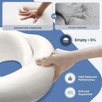 Travel Neck Pillow with 100% Pure Memory Foam, G-Shape, Includes Eye Mask & Ear Plugs, Ergonomic Design for Airplane, Car & Office, etc, Beige Gray
