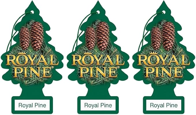 LITTLE TREES Car Air Freshener | Hanging Paper Tree for Home or Car | Royal Pine | 3 Pack