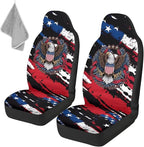 ELEQIN 250 Years America Anniversary Car Front Seat Cover, 2 Packs Car Seat Protector, Nonslip Cushion Cover for Cars, Trucks & SUVs Auto Interior Decor, 250th Independence Day Freedom