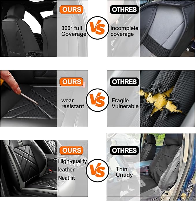 CX-3 Car Seat Covers Fit for Mazda CX-3 2016-2021, Full Coverage Premium Leather Waterproof Breathable Seat Covers, Automotive Seat Protectors, Airbag Compatible(Full Set Seats, Black Gray)