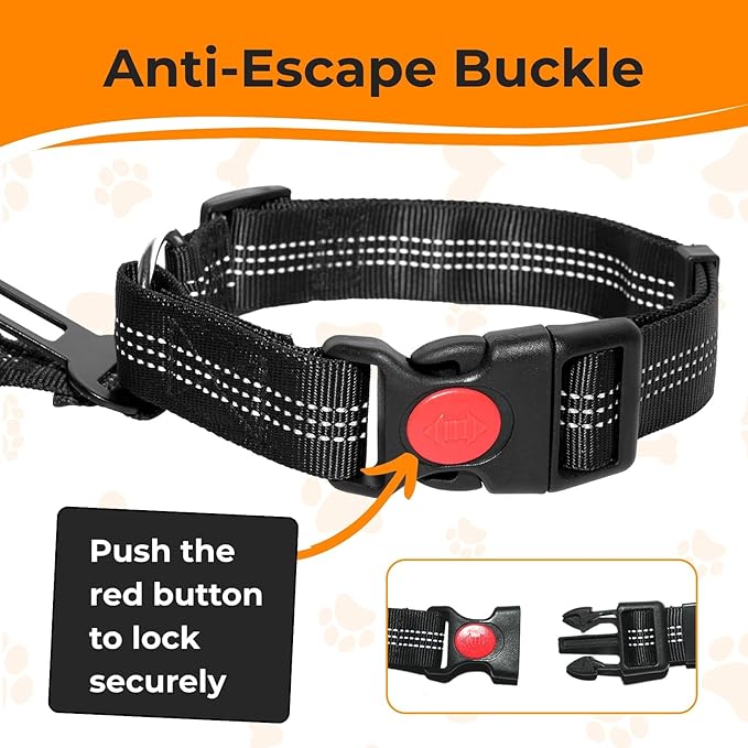 Dog Seat Belt for Car Headrest or Seatbelt Clip, Adjustable Reflective Dog Leash with Elastic Bungee Buffer, Nylon Safety Seatbelt Harness for Medium & Large Dogs (Black)