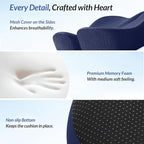 ZIKEE Gel Seat Cushion for Office Chair and Car Seat with Ergonomic Zoning, Memory Foam Chair Cushion for Sciatica, Lower Back, Tailbone Pain Relief and Intimate Ventilation, Non-Slip & Airy Cover