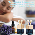 Zubebe 60 Pcs Car Diffuser Bottles Empty Bulk Vent Clip Car Air Freshener Diffuser for Essential Oil Perfume Glass Bottle with Wooden Caps Stick Fragrance Ornament (Gradient Black)