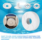 Pool Cleaner Idler Wheel Replacement Kit Part for Polaris 280 180, ABS Metal White Ball Bearing with Tire C16 C36 Swing Shaft Components C36 Wheel Washer Swing Axis