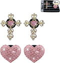4Pcs Cute Car Vent Clips for Women Pink Bling Air Fresheners with Cross and Heart Y2K Luxury Car Accessories Couture Style Decorations Girly Clip Decor Freshener for Girls