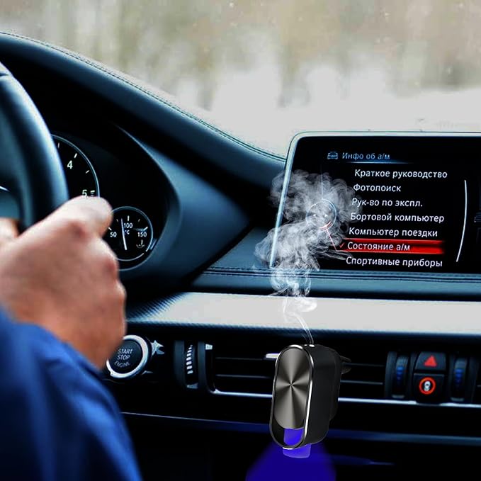 Smart Car Air Freshener Diffuser - Automatic Car Diffuser with Three Adjustable Modes, Includes 6PCS Essential Oil Refill, Car Diffusers for Essential Oils