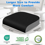 Seat Cushion for Office Chair, Memory Foam Chair Cushions, Car Seat Cushion for Long Sitting, Desk Chair Cushion for Pressure Relief, Non-Slip Bottom, Washable Cover, X-Large, Black