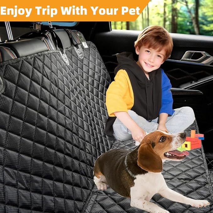 Dog Car Seat Cover for Back Seat Pet Cover for Dogs Waterproof Car Seat Protector Durable Nonslip Scratchproof Seat Covers for Cars SUV& Trucks