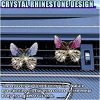 2PCS Bling Butterfly Car Air Vent Clips, Crystal Rhinestone Auto Air Conditioning Outlet Clip, Cute Car Vent Decorative Clip, Auto Interior Decoration Charm for Women (Butterfly)
