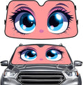 GENANY Cute Eyes Windshield Sun Shade for Car SUV Truck (55x30 Inches), Sun Shade Windshield, Shades for Front Windows, Protector Blocks UV, Car Decor