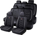 Car Seat Cover 8 Seats for Hyundai Palisade 2020-2025, Durable Wear Resistant Waterproof Sport Seat Cover, Breathable No Odor Premium Leather Vehicle Seat Covers.(Standard,Black White)
