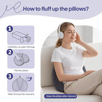 Lumbar Support Pillow for Recliner, Back Support Pillow for Office Chair, Back Cushion with Shredded Foam for Back Pain Relief & Reading, Lumbar Cushions for Couch, Sofa Seat, Car, Grey