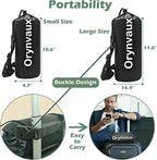Cooling Camping Pillow, Memory Foam Travel Pillow with Adjustable Buckle Strap & Storage Bag, Compact Small Pillow for Airplane, Car Lumbar, Office, Washable Cooling Cover, Canopy Green