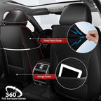 TTX LIGHTING Car Seat Covers fit for Ford Edge 2007-2026 Front Seat: Premium Leather Automotive Seat Cover with Airbag Compatible Waterproof (2 Seats, Black)