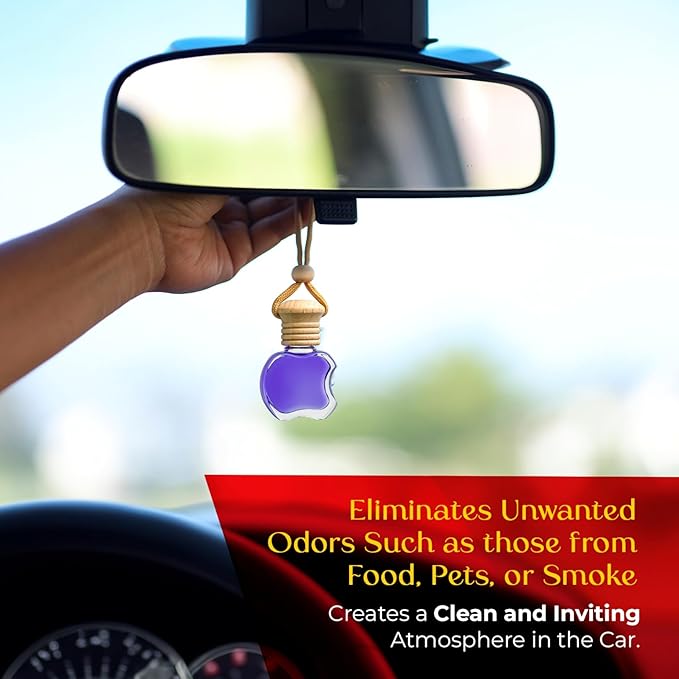 Kabod Lavender Car Air Freshener | Hanging Essential Oil Diffuser | Natural Odor Eliminator | Long-Lasting Fragrance | 10 ml
