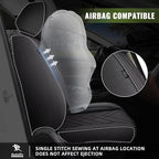 AOMSAZTO Car Seat Covers Fit for Jeep Cherokee 2014-2025 Premium Front Seat Covers Waterproof Leather Automotive Seat Covers Compatible with Airbag (2 Seats,Black)