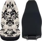 Halloween Skull Car Seat Cover Anti-Slip Back Fabric Haunted House Automobile Front Seat Covers Easy to Install Car Interior Automotive Accessories Suitable for Cars, SUV and Trucks