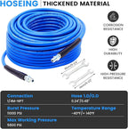 50FT Pressure Washer Sewer Jetter Kit, 5800 PSI Water Jet Drain Cleaner Hose with Corner Rotating Button Nose Nozzle, Sewer Jetting Nozzles Kit with Spanner Handle Strap