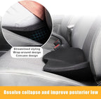 Car Seat Cushion, Auto Memory Foam Wedge Seat Pad, Sciatica Tailbone Low Back Pain Relief Pillow for Driver, Breathable Non Slip Orthopedic Support Pad, Car Accessories (Black)