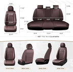 Coverado Car Seat Covers Full Set, Seat Covers for Cars, Car Seat Cover, Car Seat Protector, Leather Car Seat Cushion, Waterproof Car Seat Covers Front Seats and Back Fit for Most Cars(Coffee)