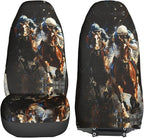 Delerain Car Seat Covers Set 2Pcs, Horse Racing Universal Front Car Seats Vehicle Enterior Protector Suitable Fits Most Car Auto SUV Sedan Truck