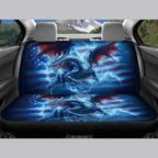 KEIAHUAN 4pcs Car Seat Covers Full Set Blue Dragon American Flag Auto Seat Cover Universal Front and Rear Seat Covers Light Breathable Automotive Interior Accessories for SUV,Sedan,Truck