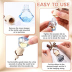 Mudder 50 Pcs Gradient Hanging Car Air Freshener Empty Clear Glass Diffuser Bottles for Essential Oils Perfume Pendant for Women Guests Wedding Favors Employee Appreciation Gifts(Rhombus,Colorful)