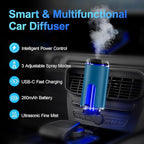 Smart Car Air Freshener Diffuser – Auto On/Off Aromatherapy Diffuse with 3 Scent Modes, USB Rechargeable, Vent Clip, Long-Lasting Essential Oil Refills – Stylish Automobile Decor, Car Accessory& Gift