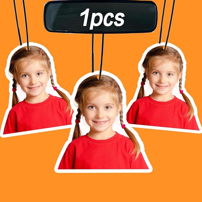 Custom Air Fresheners with Picture - Personalized Photo Car Hanging Decor Accessories Gift for Valentine’s Day Birthday Ideal for Car Wardrobe Bathroom Hanging Ornaments.(1pcs-Crop)